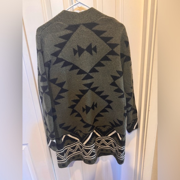 Frye Olive Green Geometric  Knit Sweater - Picture 9 of 9